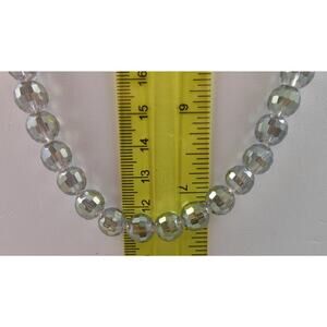 Grey Crystal Bead Vintage Necklace Heart Toggle Closure 23